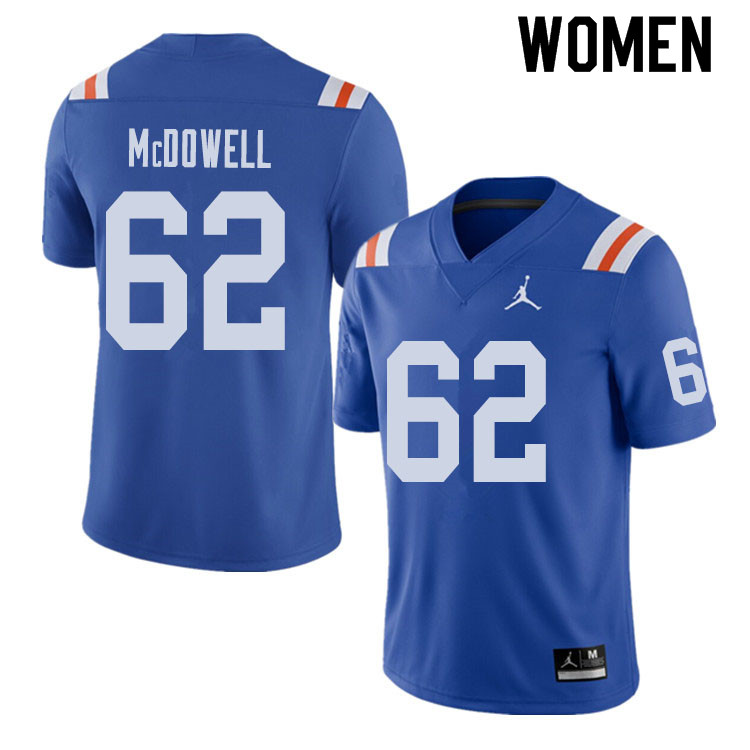 Jordan Brand Women #62 Griffin McDowell Florida Gators Throwback Alternate College Football Jerseys - Click Image to Close